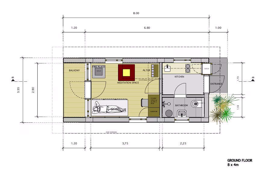 RH - Tushita Retreat Huts_Ground Floor