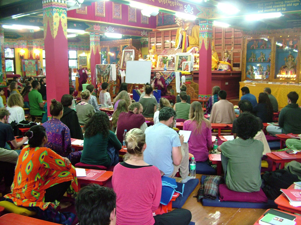 Despite of the pouring monsoon rains our gompa was packed with 83 introductory course students and more than 40 visitors.