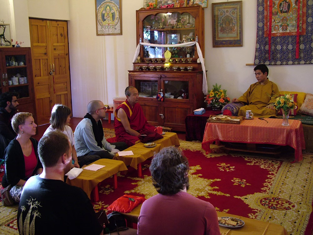 Rinpoche giving an inspirational teaching to our Vajrasattva retreatants.