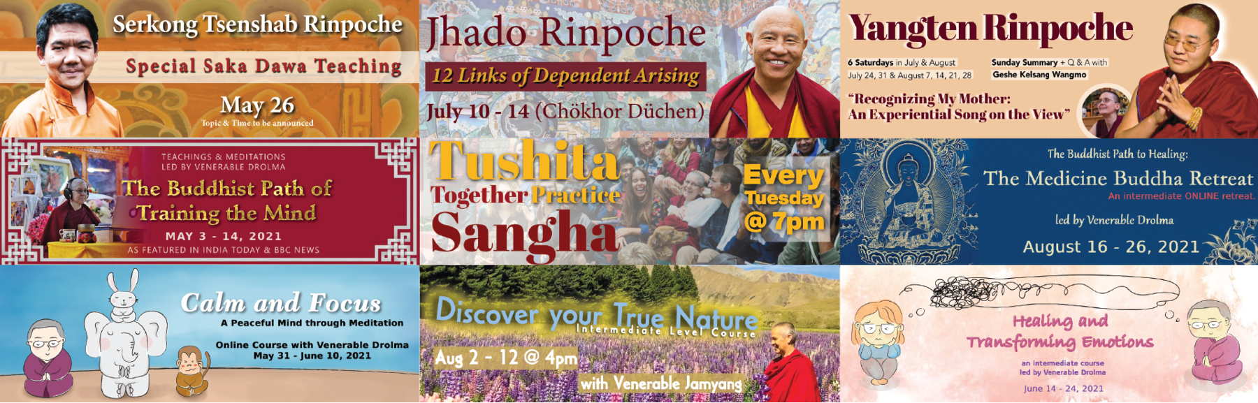 Saka Dawa & Teachings with 3 Rinpoches & more courses May to August