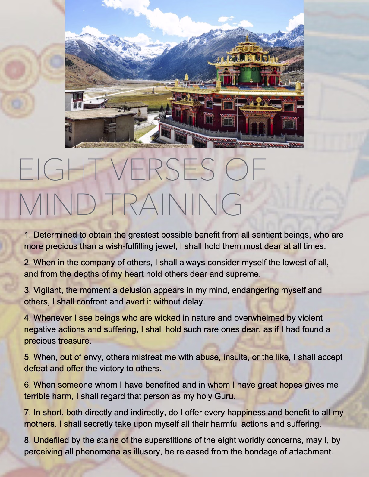Eight Verses of Mind Training